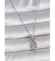 Zirkon Taşlı Yusufçuk Model Kadın Kolye (Gümüş Gri)