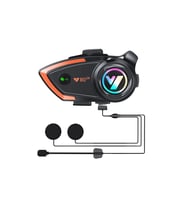 Yeni Model Y80-2x Motosiklet İntercom 2 Kişilik Bağlantı Rgb Işıklı Bluetooth Kulaklık Seti