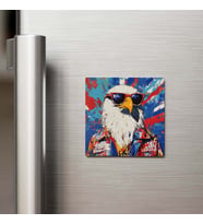 Eagle - Kartal - Güneş Gözlüklü Style - Buzdolap Magneti - 9x9 Cm