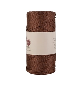 Makrome İpi 3mm  Polyester Kahve Simli