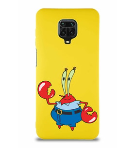 Xiaomi Redmi Note 9 Pro Soft Premier Kapak Bay Yengeç Tasarımlı Silikon Kılıf - Sarı (Şeffaf)