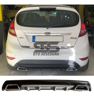 Ford Fiesta Mk7 Difüzör Arka Tampon Eki 2 Egzoz Çıkışlı Gri Lüx Tip