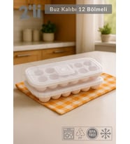 2'li Set Buz Kalıbı 12 Bölmeli  Silikon Buz Küpü BPA FREE Yuvarlak Buzluk Çapı 3,5 cm Pembe