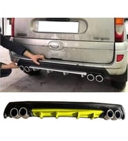Renault Kangoo Sarı Difüzör Çiftli Yuvarlak Egzoz Görünümlü D Tip Difizör