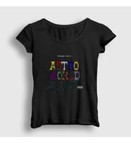 Presmono Kadın Siyah Roller Coaster Astroworld Travis Scott T-Shirt 43068tt
