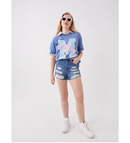 LCW Jeans İndigo Standart Fit Yırtık Detaylı Kadın Jean Şort