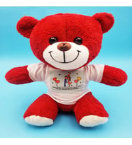 Romantik Tişörtlü Peluş Oyuncak Ayı & Hediyelik Baskılı Ayıcık