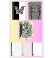 Nostaljik vintage 3 adet defter A4 boyutu çizgili + kareli + çizgisiz