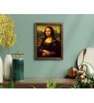 BK Home Mona Lisa Tasarımlı Doğal Masif Ahşap Çerçeveli Tablo-1