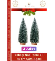 Mini Çam Masaüstü Minyatür Dekorasyon Küçük Süs Kar Yeni Yıl Noel Yapay Sedir Ağacı 15cm 2 Adet