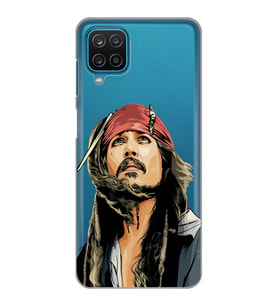 Samsung Galaxy A22 Uyumlu Jack Sparrow Tasarımlı Şeffaf Telefon Kılıfı