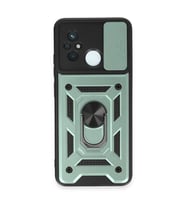 Xiaomi Redmi 12c Kılıf Pars Lens Yüzüklü Silikon - Yeşil