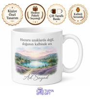 Burdur Doğa Kaçamağı Temalı Kupa Bardak Hediye Özel Tasarım Porselen Mug