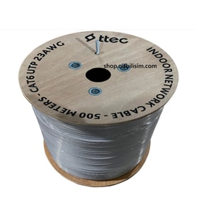 Ttec KBL-CAT6-23CCA/IN500G 500 Metre İç Mekan Cat6 Kablo PVC İç Ortam Cat6 Kablo 500 Metre Gri