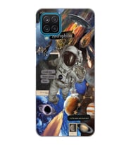 Samsung Galaxy M22 Uyumlu Astrophilia Uzay Kolaj Tasarımlı Şeffaf Telefon Kılıfı