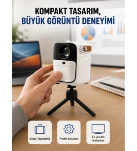 Android Sistemli Mini Projektör – Uygulama Destekli Akıllı Kullanım Yeni Nesil