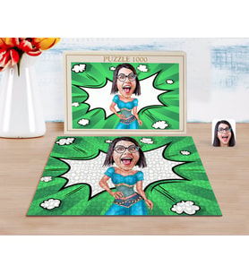 BK Gift Kişiye Özel Oryantal Karikatürlü 1000 Parça Profesyonel Puzzle-1