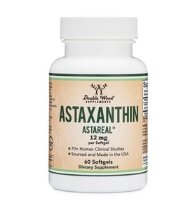 Astaxanthin 12 mg 60 Softgels AstaReal 70+ Human Clinical Studies