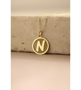 Kişiye Özel Minimalist Harf Kolye 925K Gümüş (Gold)