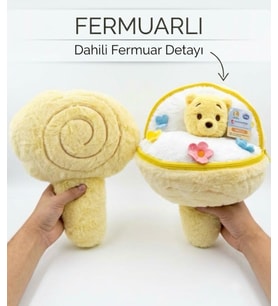 pooh peluş buket ve pembe tavşan peluş buket sevgiliye hediye peluş buket 40 cm