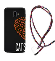 Samsung J6 Plus J7 Prime J7 Pro M20 Kılıf Boyun Asklı Rasta Silikon Cats 1792