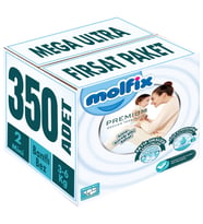 Molfix Premium Bebek Bezi Beden:2 (3-6KG) Mini 350 Adet Mega Ultra Fırsat Pk