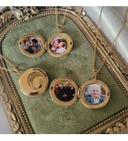 Anı Kolyesi fotograflı kolye kapaklı kolye resimli kolye zincir çelik Hediye Kutulu Kişiye Özel Tasarım Anneye Hediye, Doğum Günü Hediyesi, Sevgiliye Hediye,Eşe Hediye (Sarı Altın)