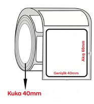 Kuşe Barkod Etiketi 60x40mm (1000 li Rulo)