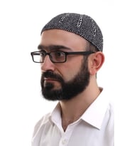 Siyah Gri Kışlık Çift Renk Kadife Namaz Takkesi