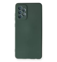 Mey İthalat® Samsung Galaxy A72 Kılıf Nano içi Kadife Silikon - Koyu Yeşil