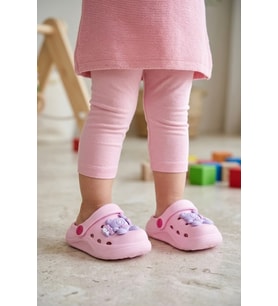 Elit MYS303 Bebe Kız Çocuk Emojili Sabo Terlik Pembe