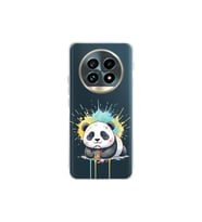 Realme 12 Pro Plus ile Uyumlu Splash Panda Tasarımlı Şeffaf Silikon Kılıf