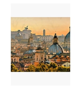 Roma Cityscape Tablo Ahşap Poster Dekoratif