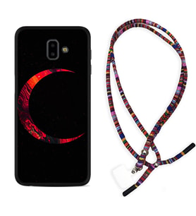 Samsung J6 Plus J7 Prime J7 Pro M20 Kılıf Boyun Asklı Rasta Silikon Red Moons 1747