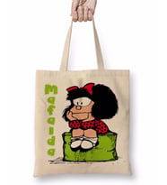 Mafalda Düşünceli Bez Çanta Uzun Saplı