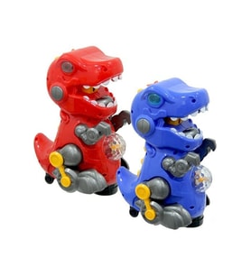 Birlik Pilli Işıklı Duman Püskürten Robot Trex (Çok Renkli)