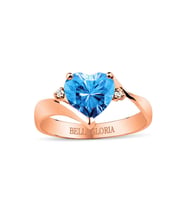 Bella Gloria Mavi Topaz Roz Aşk Yüzüğü (GPY0042)