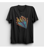 Presmono Unisex Siyah Retro Kiss T-Shirt 91628tt