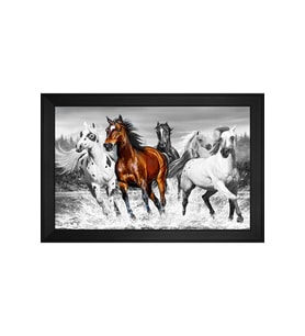 Hayvanlar Temalı Kanvas Tablo 80 x 110 cm Siyah Çerçeve