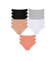 15 adet Süper Eko Set Likralı Kadın Slip Külot Siyah Ten Gri Beyaz Pudra