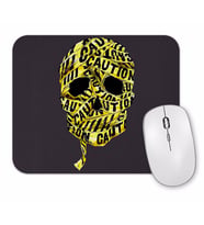 Caution Skull 2 Mouse Pad