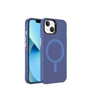 Apple iPhone 15 Plus Uyumlu Kılıf Zore M-safe Şarj Özellikli Buzlu Transparan C-Pro Sert Kapak (Lacivert)