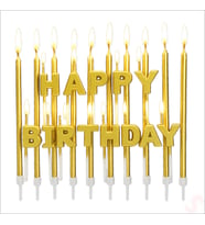 Altın Happy Birthday Harf Mum Seti – 23 Parça (STD)
