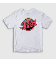 Presmono Unisex Çocuk Beyaz Vintage Logo The Strokes T-Shirt 525371tt (Beyaz)