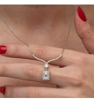 Gümüş Baget Taşlı Gerdanlık Model Kadın Kolye