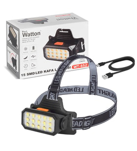 15 Ledli Sarı / Beyaz Şarjlı Kafa Lambası Watton Wt-652