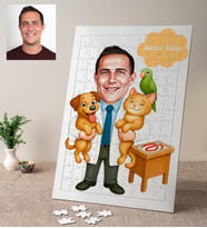 Karikatürlü Veteriner Erkek Kişiye Özel Puzzle