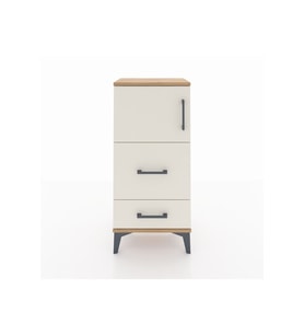 Arges Komodin Tek Raflı 2 Çekmeceli Tek Kapaklı 44x30x96 Çam-Aytaşı