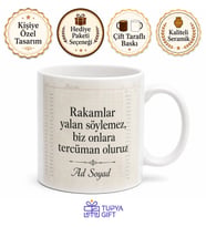 İsimli Hesap Cetveli Desenli Mali Müşavir Kupası Hediye Bardak