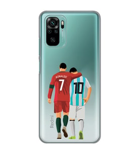 Redmi Note 10/Note 10S Uyumlu Lionel Messi ve Cristiano Ronaldo Desenli Şeffaf Telefon Kılıfı